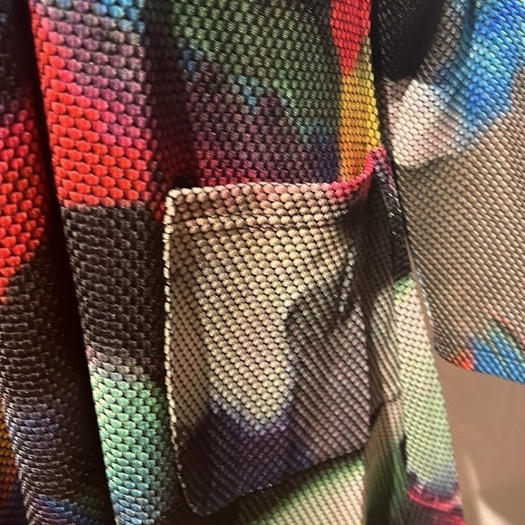 Womens retro jacket nwt polyester colorful trench coat - Picture 3 of 12